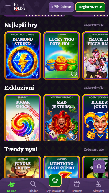 Náhled mobilní aplikace Happy Jokers Casino