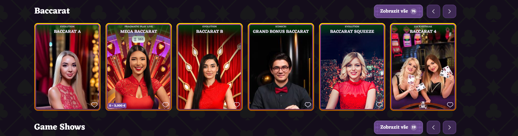 Live bakarat stůl s krupiérem v Happy Jokers Casino