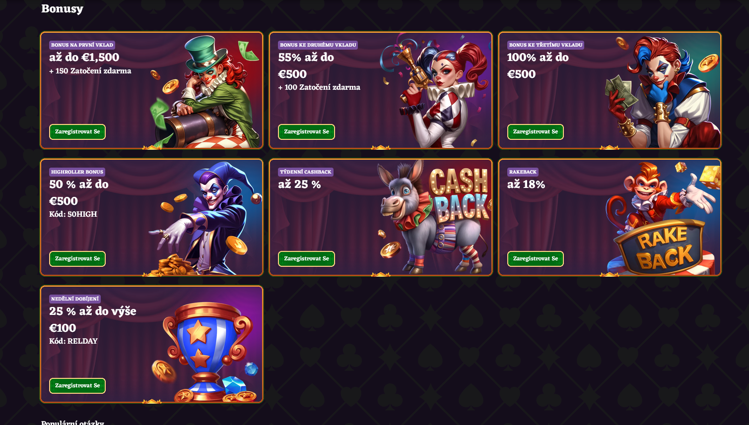 Přehled uvítacích bonusů, cashbacku a rakebacku v Happy Jokers Casino