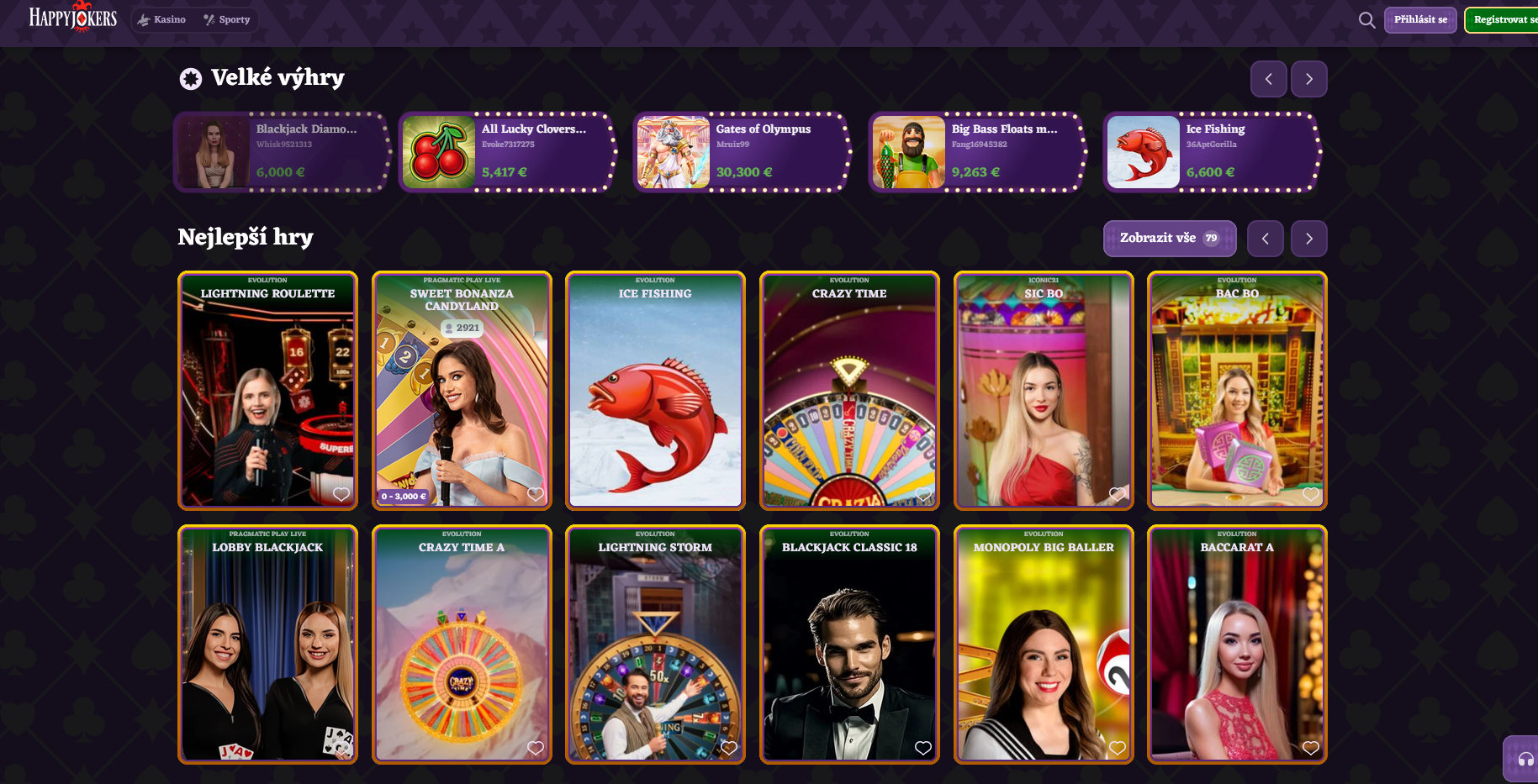 Živé kasino s profesionálními krupiéry v Happy Jokers Casino